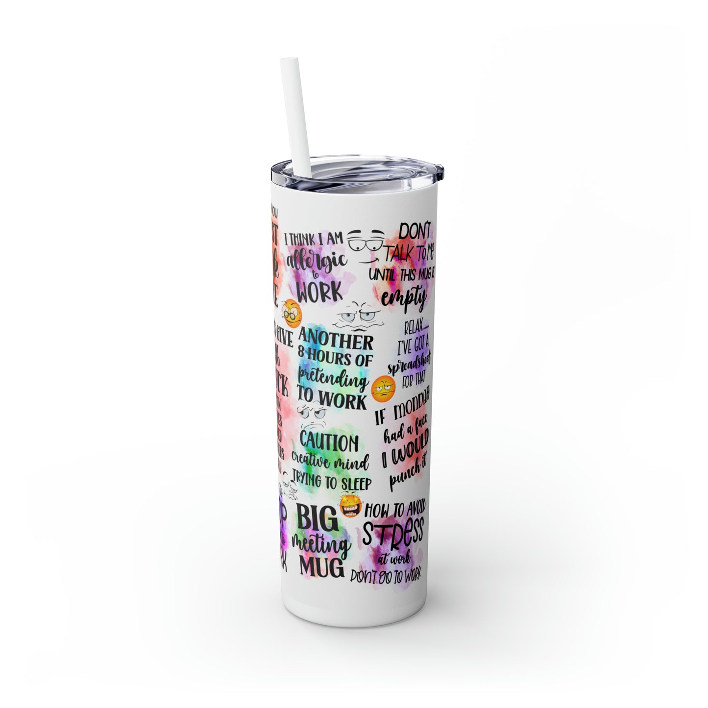 Skinny Tumbler with Straw, 20oz